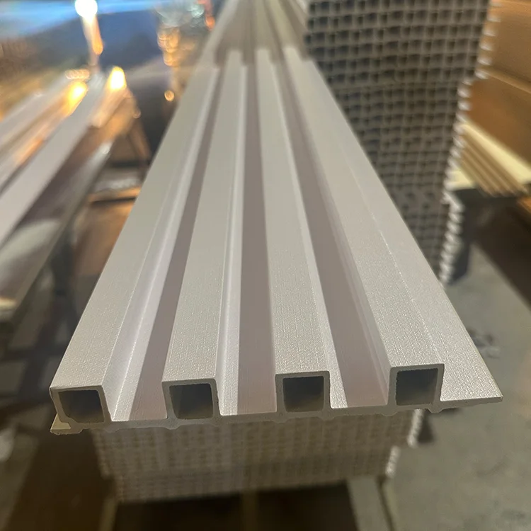 SONSILL Interior Wall or Ceiling Decoration Wooden Grain Wall Decor PVC WPC Fluted Wall Panels for Decoration