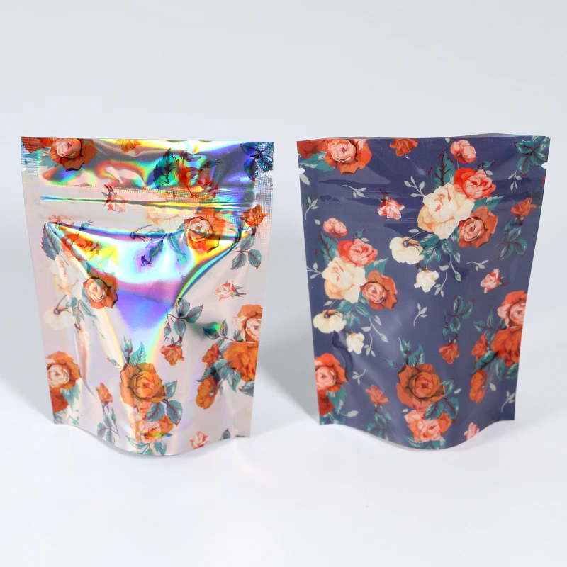 Minly Custom Digital Printed Holographic 3.5 7 14 28 g Gummies Candy Sugar Food Packaging Bag Mylar Bags with Zipper and Window