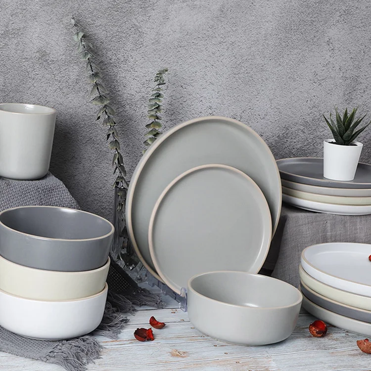 Hot Selling Ceramic Tableware Sets Western Stoneware Dinnerware Sets Porcelain Dinner Sets Supermarket Dishes & Plates
