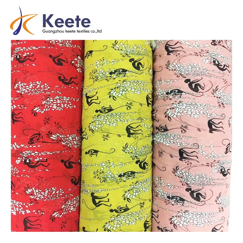 China Most fashionable 105gsm chiffon  polyester printing fabric  makeable clothing