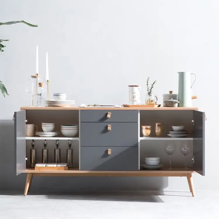 IMK Cupboard Storage Cabinet Wooden Storage Unit Display Shelf Dinning Living Room Sideboards