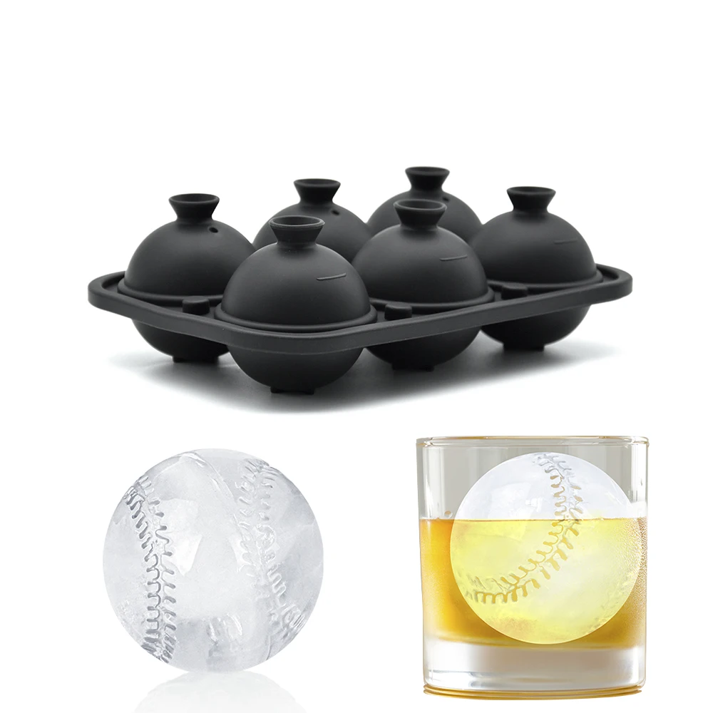 Hot-selling Wholesale Price Food Grade Custom 3D Ice Cube Model Tray For Whiskey Silicone Ice Round Ball Mold Tray