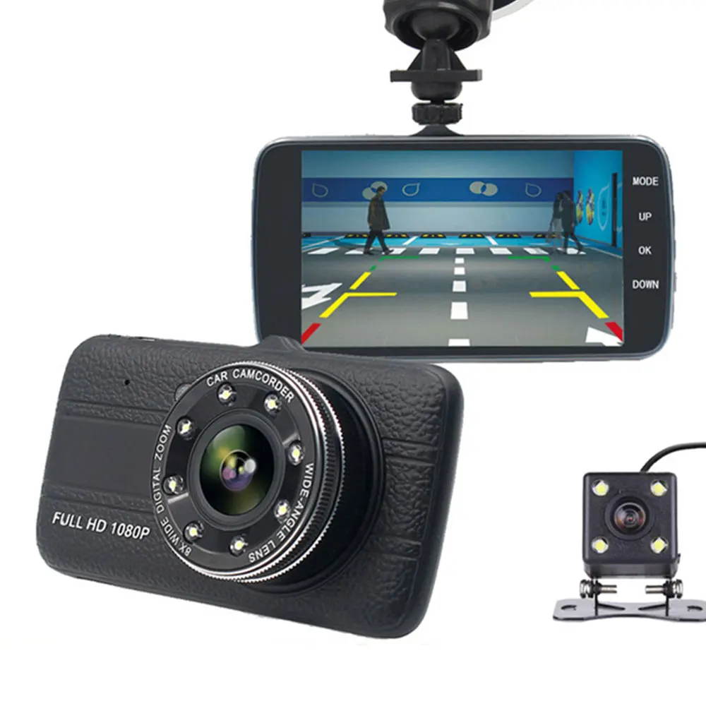 Rear View Mirror Recorder Dual Lens Car DVR Black Box Full HD 1080P Dash Cam  Touch Screen Stream Media Car Camera