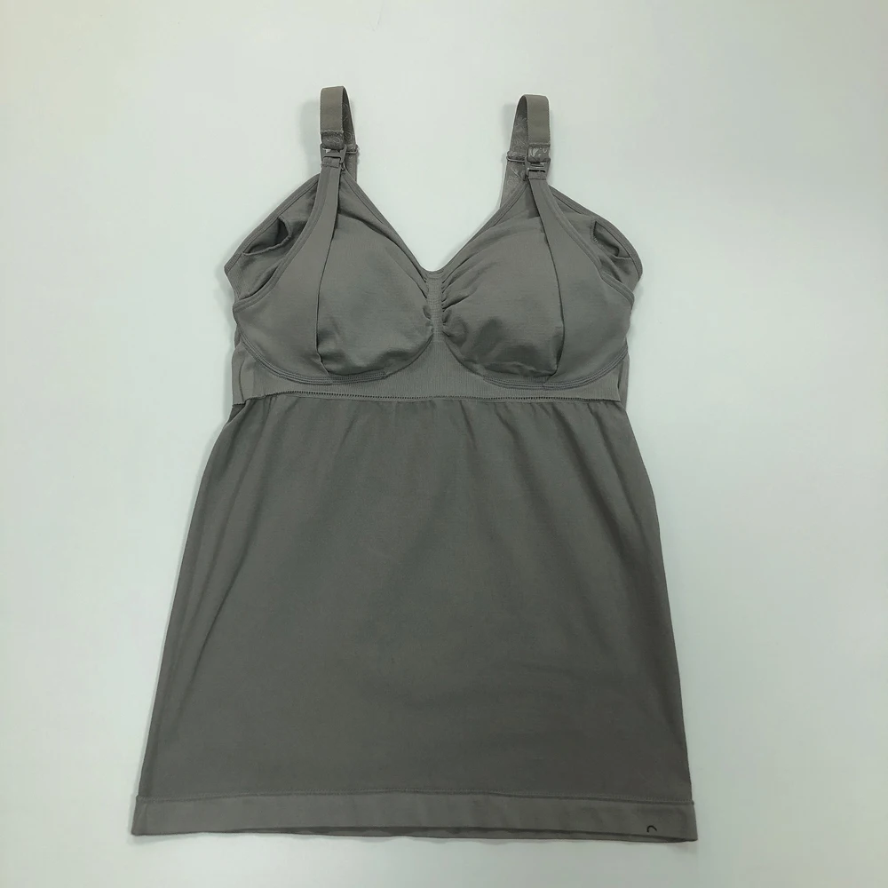 Most comfortable seamless smooth maternity tank soft stretchy nursing tops extra long built in bra with removable padding