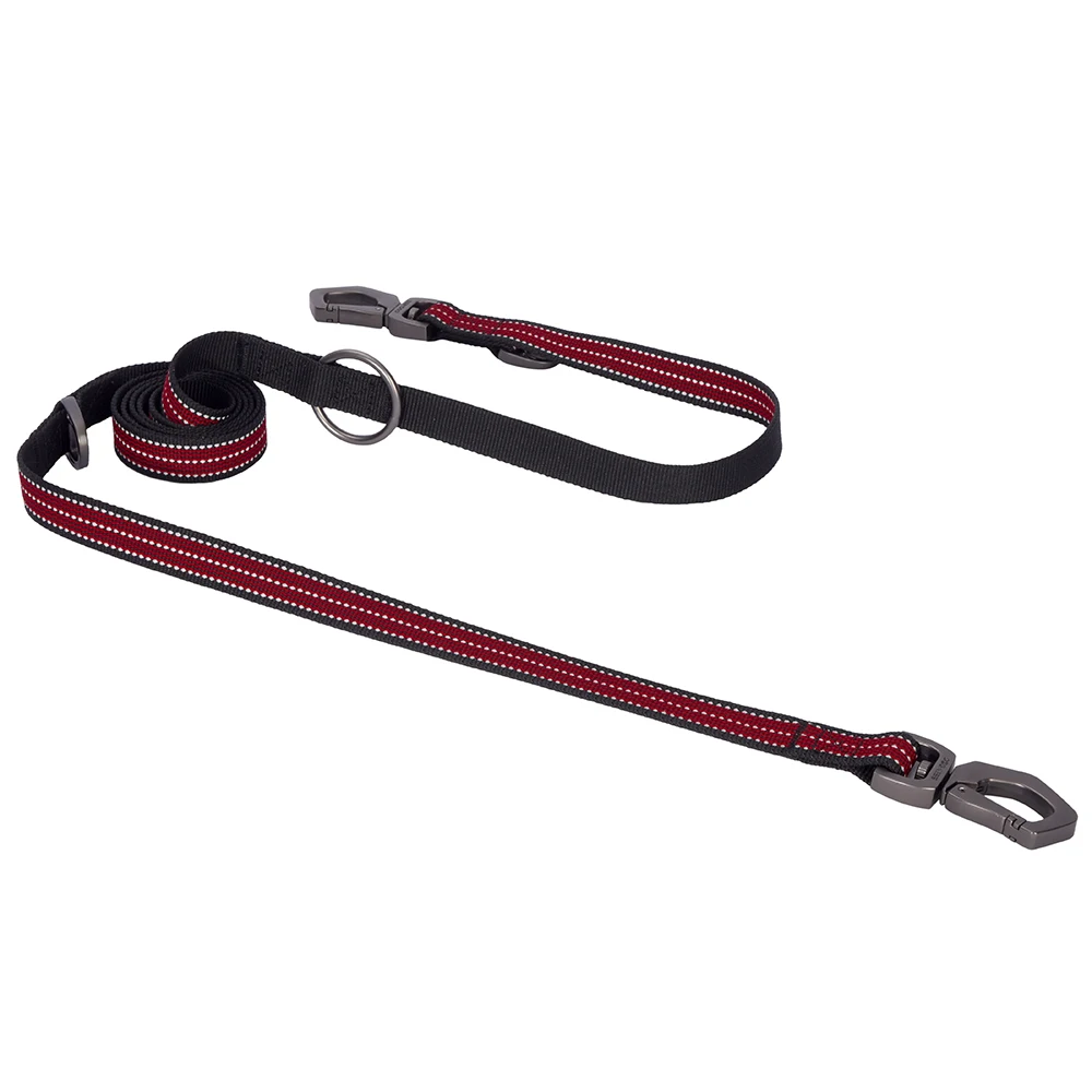 Dogness OEM/ODM waterproof dual headed leash tetoron webbing 3M high brightness stripe multi function free hands dog leash