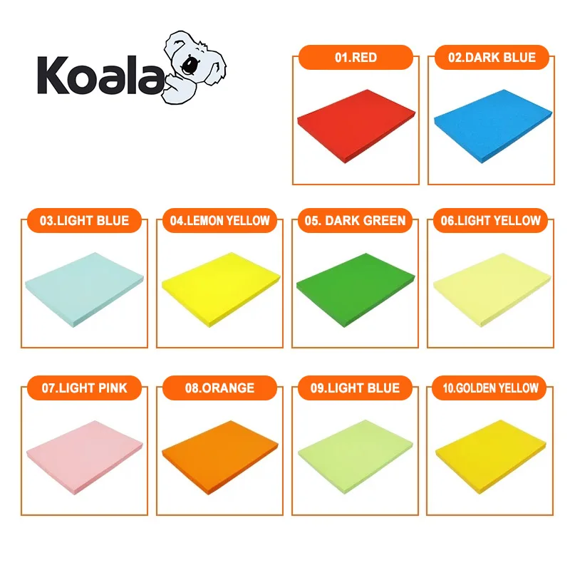 Лазерная легкая цветная фотобумага koala 160 г Размер a4