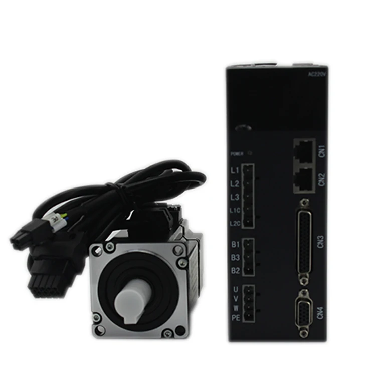 Single phase 200W 60mm ac Servo motor kit with high speed used cnc machine
