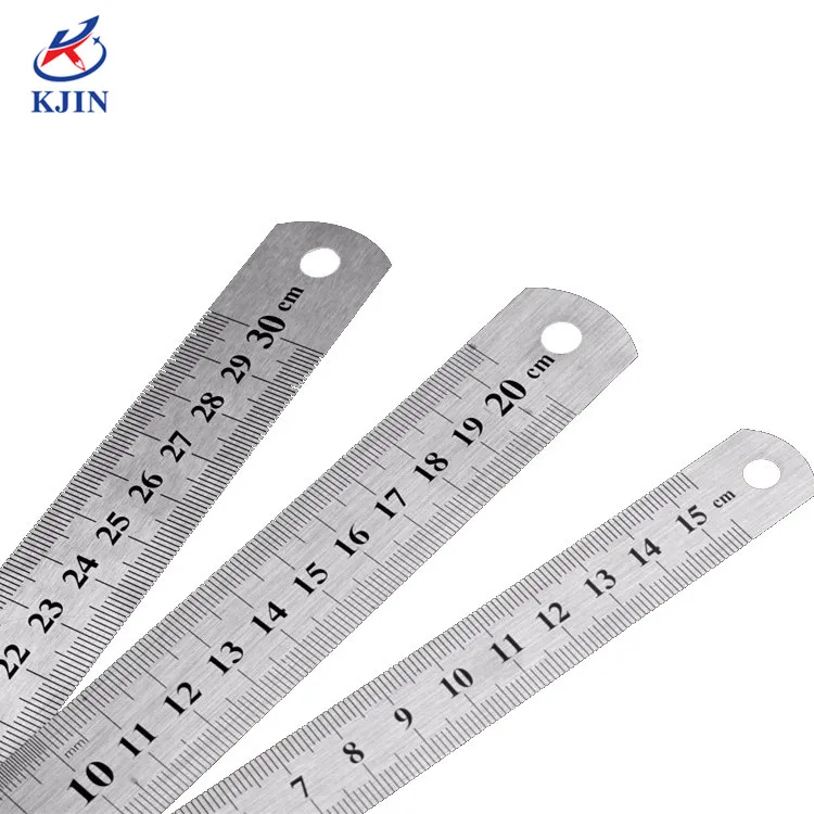 Custom 15CM 20CM 30CM OEM logo Stainless steel ruler, high quality metal scale ruler with metric & inch scale