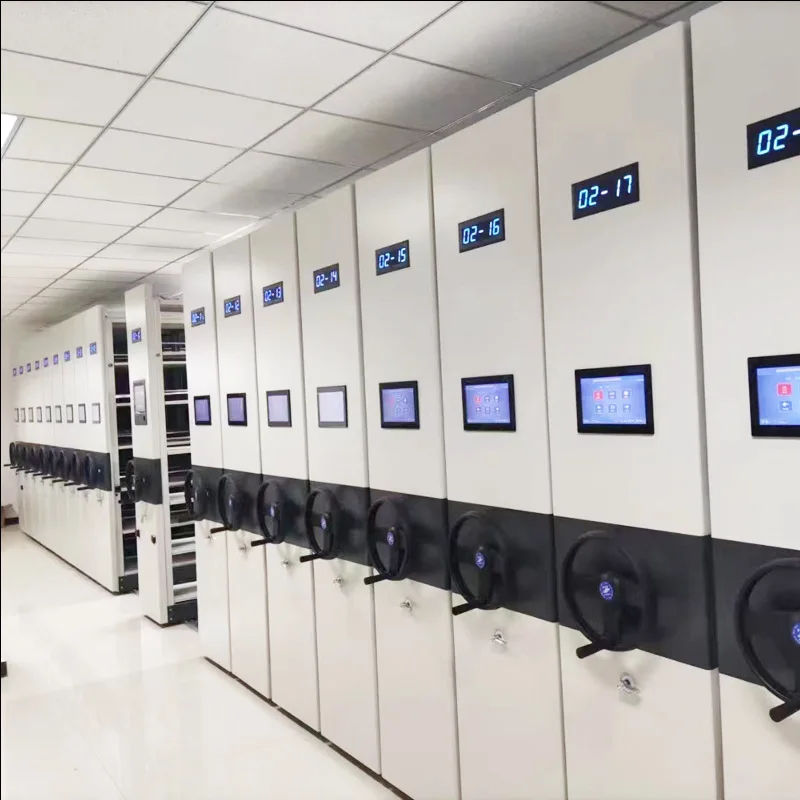 Intelligent Mobile File cabinet Compact Shelving Metal School Library smart control Movable Rack Book Mobile Shelving