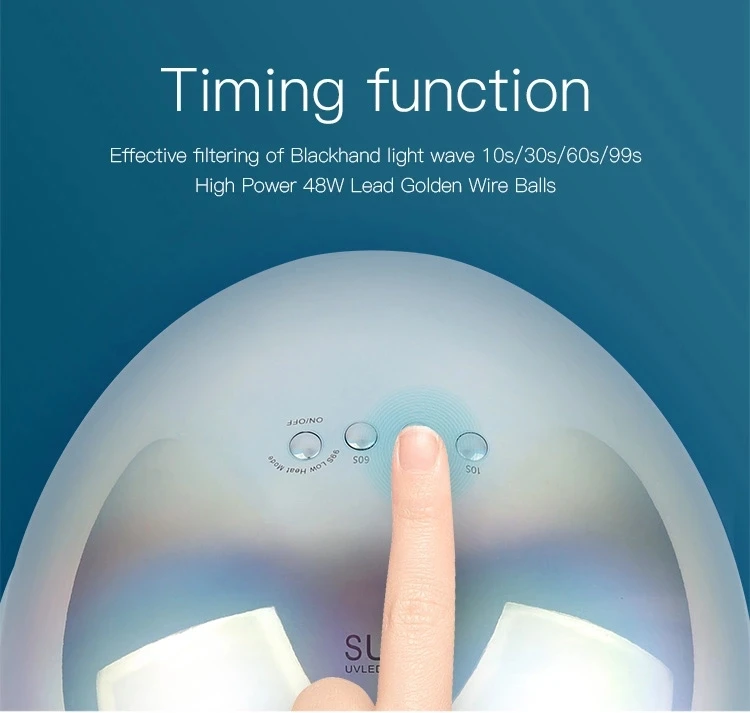 Sun 5 Led 30s 60s 90s Pink White Gel Polish Dryer Acrylic Led Lamp 48w Uv Lamp Rechargeable Uv Nails Lamp