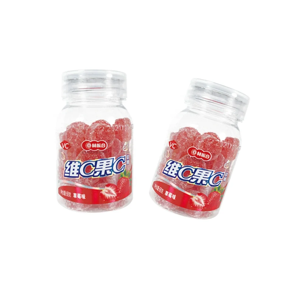 Candy gummy  fruit flavor drop shaped gummy jelly save in the bottle gummi candi