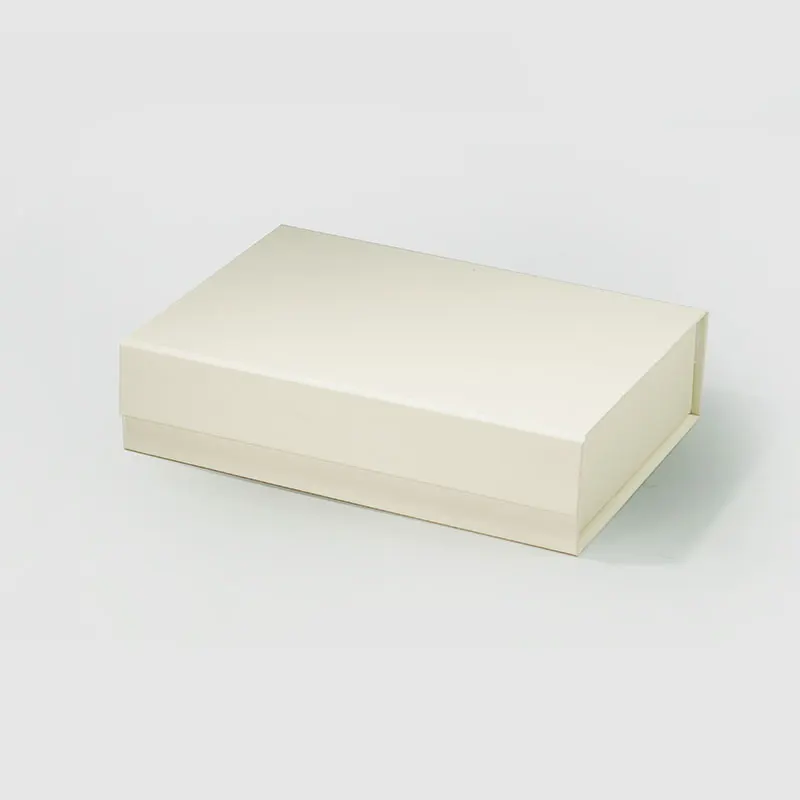 Stock Low MOQ 2pcs A5 Shallow Size Elegant Ivory Color Collapsible Gift Boxes in Stock