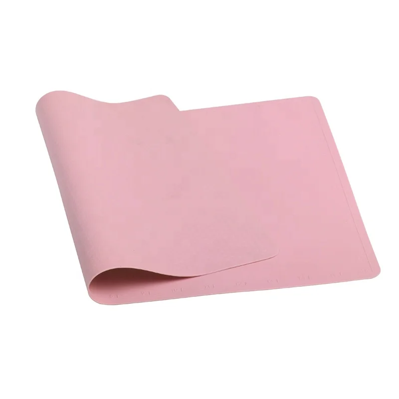 OEM Large Pink Non Stick Food Grade Tabletop Dough Rolling Cake Silicon Cooking Anti-Slip Pastry Silicone Baking Mat With Logo