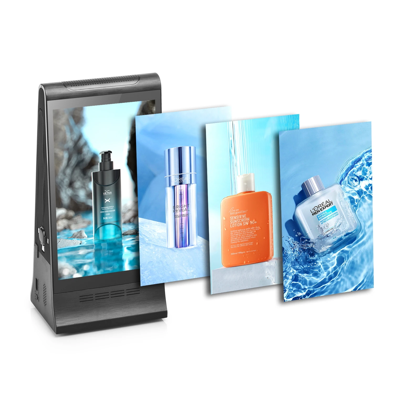 Fastest 868Plus 4+32G wifi remote double side video ad player Power Bank restaurant table top advertising digital menu display