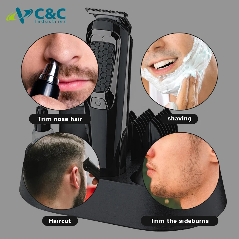 C&C Professional Waterproof Hair Clipper for Men Rechargeable Cordless electric razor 5 in 1 Hair Beard Trimmer