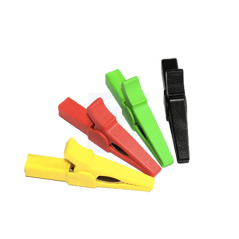 15A 80MM Nylon Insulated Material Nickel Plated Brass Test Alligator Clip