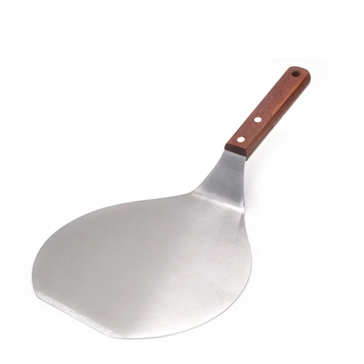 Baking Flip Server Stainless Steel Pizza Peel Paddle Flip Pizza Shovel Set with hang Bamboo Wooden Handle