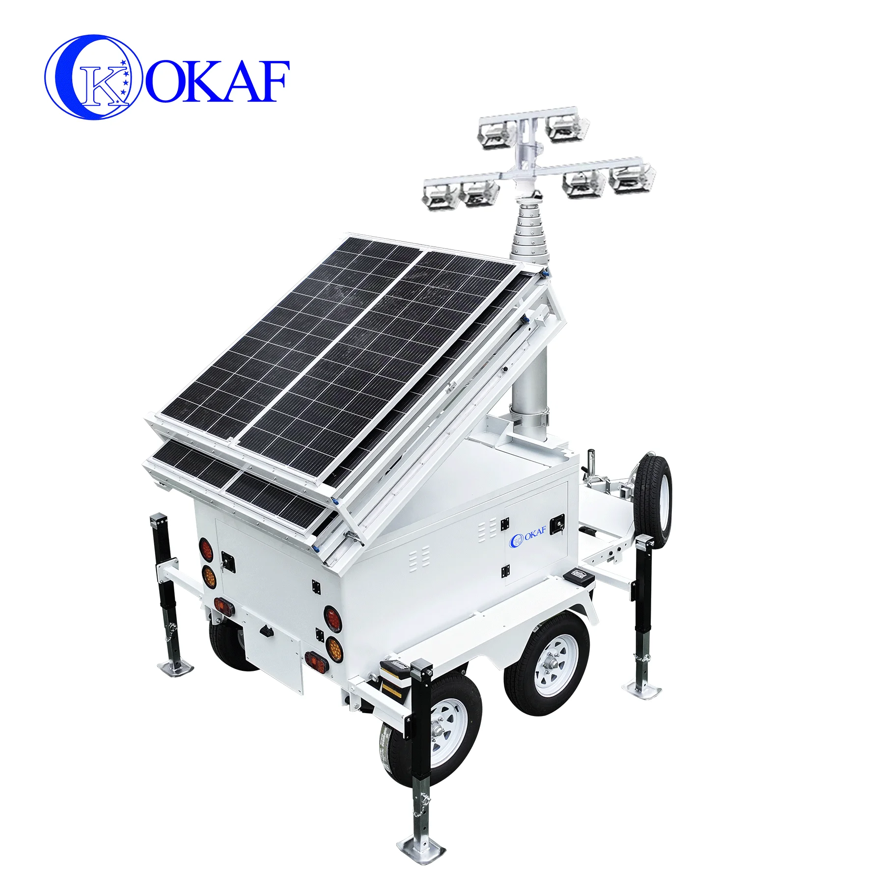 Outdoor mobile light tower led trailer used in quarry open pit stone pit