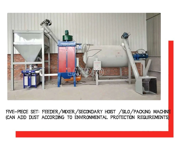 plaster mortar mix machine 1-5t/h semi-automatic simple dry mortar mix plant