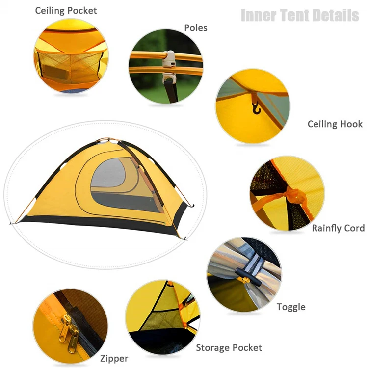 Hot Sale Geertop Custom 2 Person Outdoor waterproof portable Luxury Camping tent