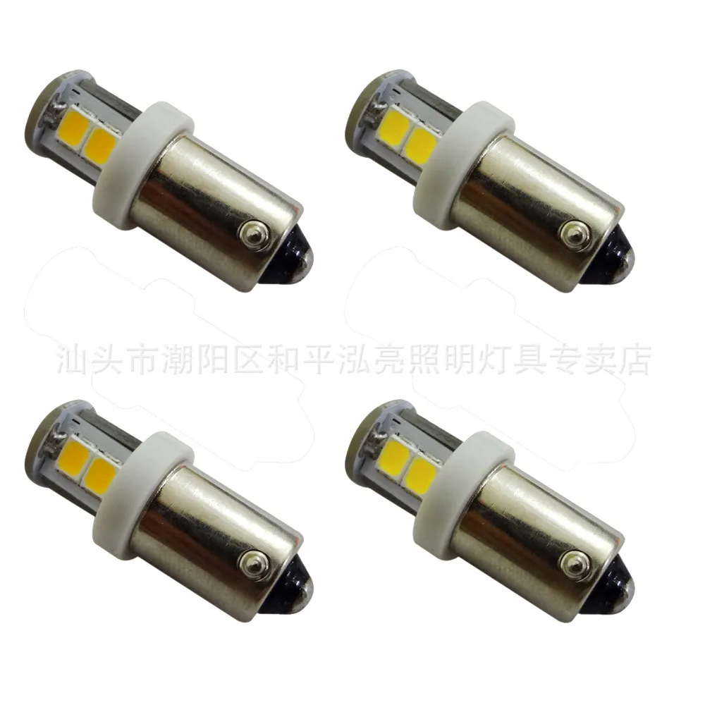 Auto Lighting Systems New 6V automobile and motorcycle LED bulb 2835 7smd width indicator ba9s / bax9s positive white warmLight