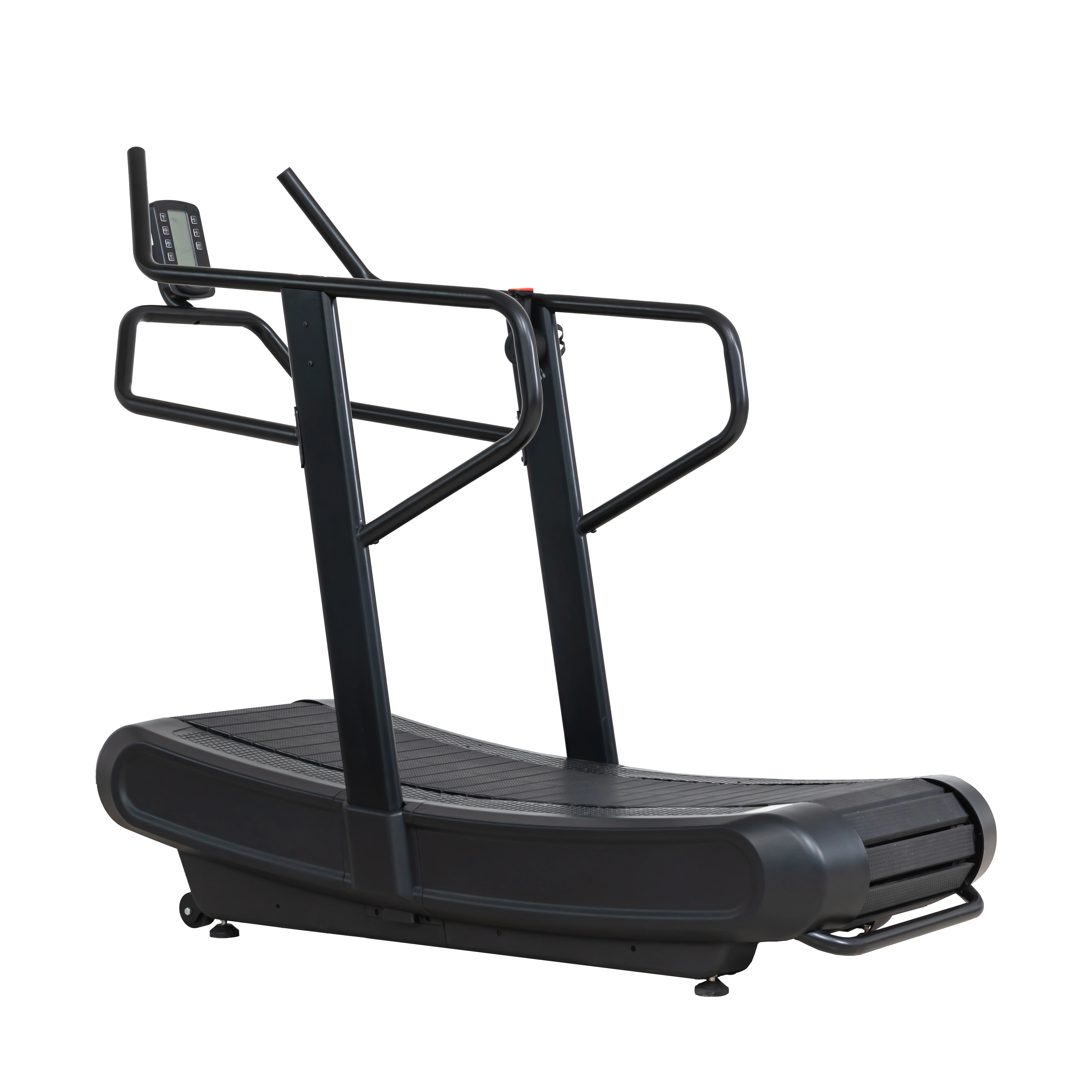 High-End Indoor Cardio Workout Running Machine Electric Unpowered Treadmill Curved Track LCD Display Manual Folding Wood Home