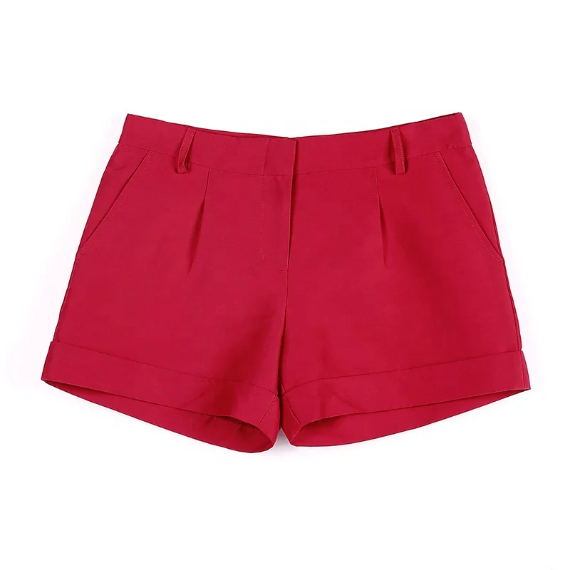 B431 custom OEM/ODM low moq Fashion Red Shorts Low Waist Shorts factory For Women