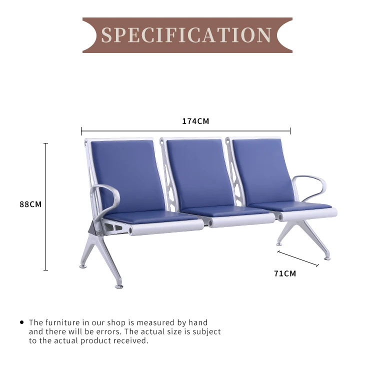 High quality 3 Seater Link Airport Waiting Office Reception Chairs