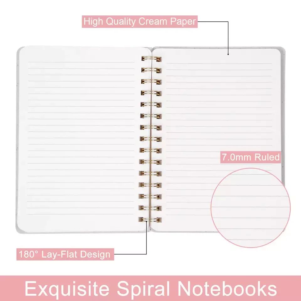 Custom Wholesale Office Necessity Wire-o Binding A5 Diary Fabric Pu Journal Leather Notebook