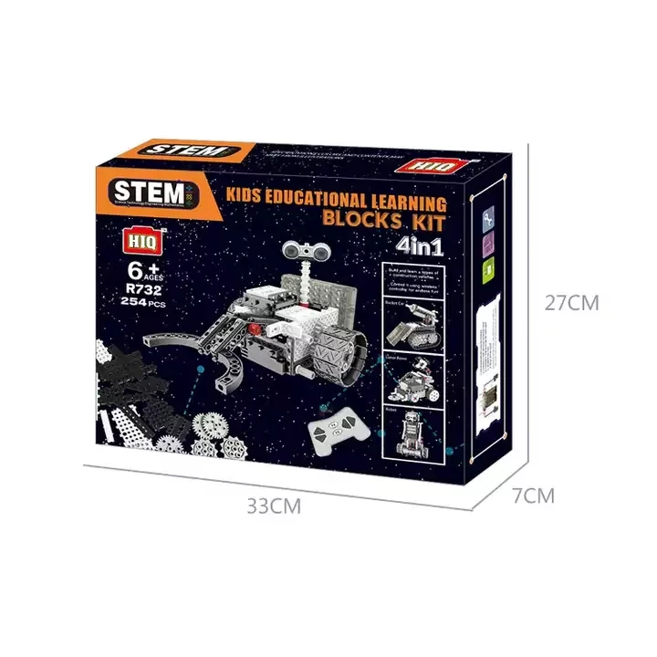 2022 Hot selling 4 in 1 plastic RC 254pcs electronic Space exploration toys building  blocks diy kit