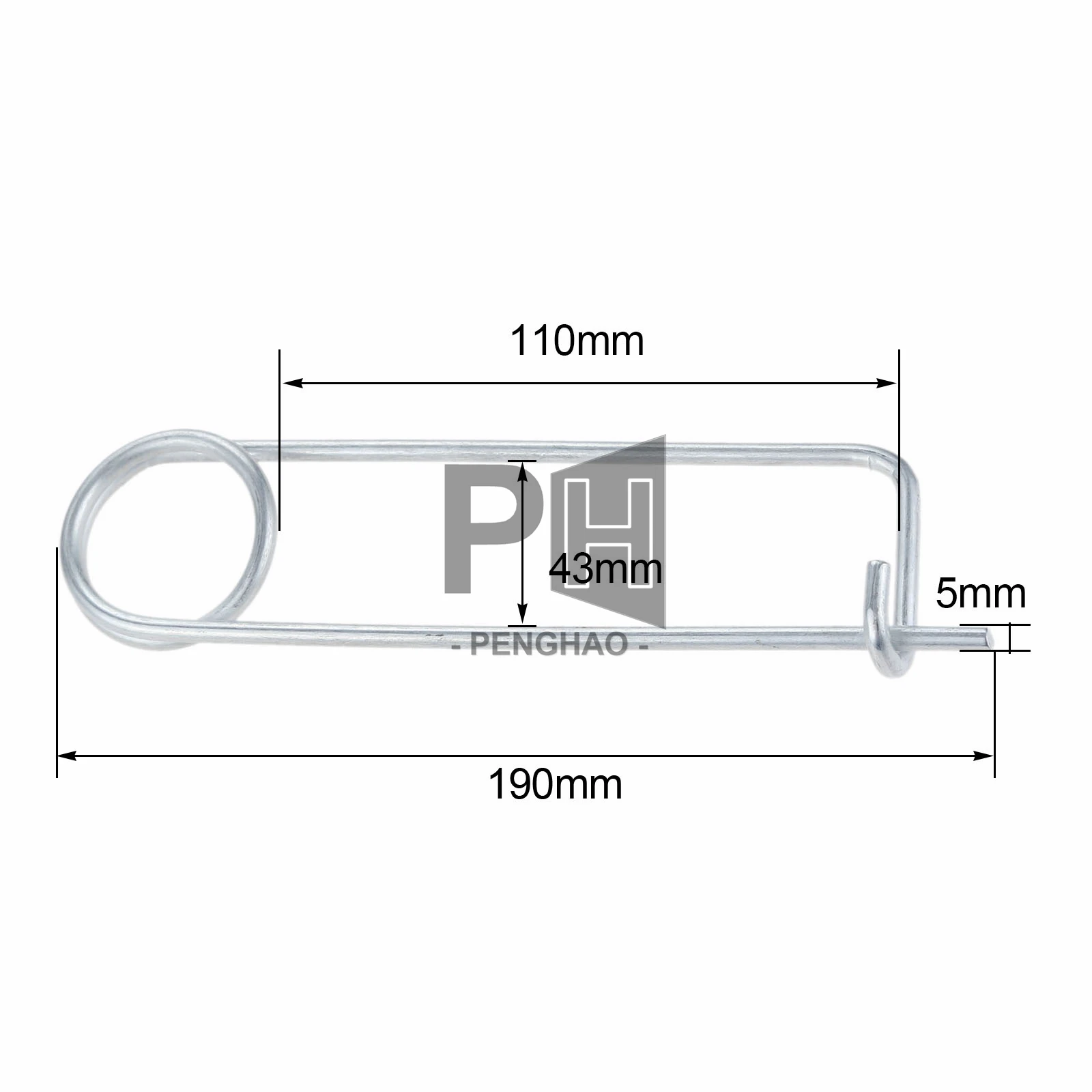 2*45*15mm Steel Brooch Shape Cotter Safety Pins Spring Pin Quick Lock Brooch Locking Cotter Pin For Farm Lawn Garden Hitch