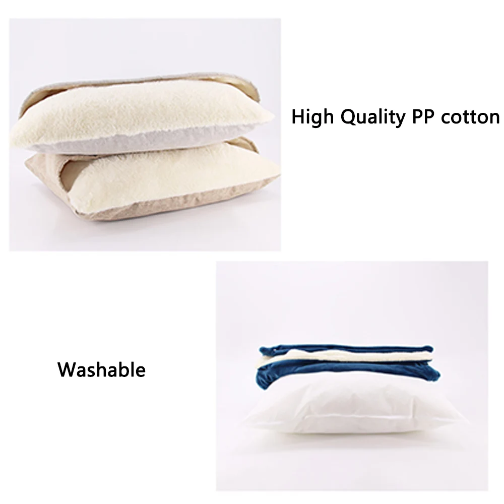 PETCOME Wholesale New Washable Anti Anxiety Plush Large Cute Cat Dog Bed With Blanket Cover