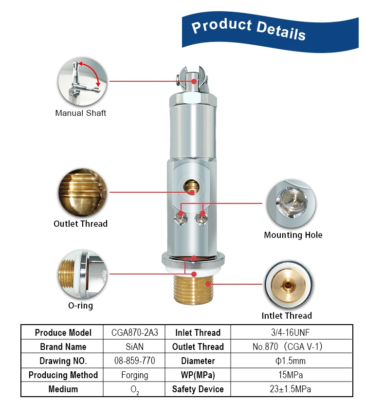 SiAN High Quality Brass Oxygen Gas Cylinder valve Nitrogen Flow Control Tank Valve Air Pressure Reducing CO2 Valves Price