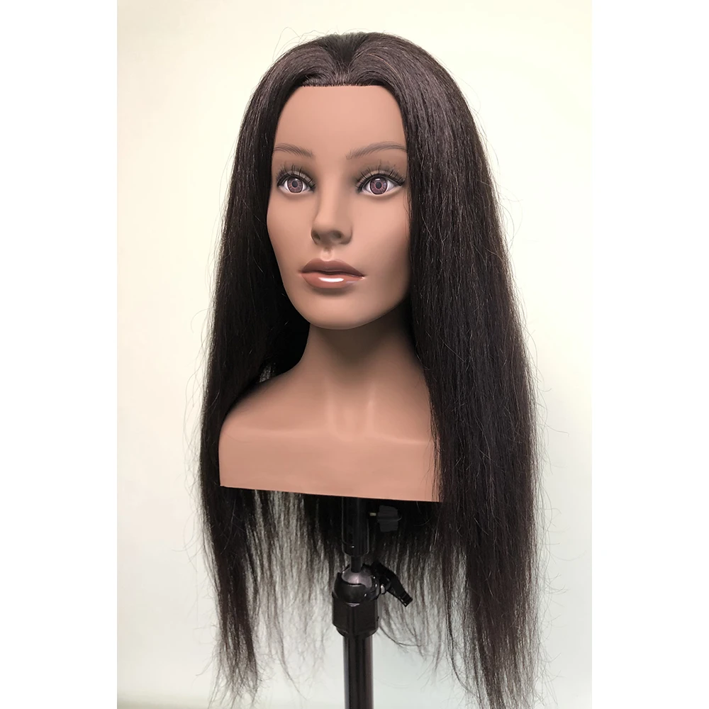 dark skin europe face training mannequin head with shoulder for hairdresser