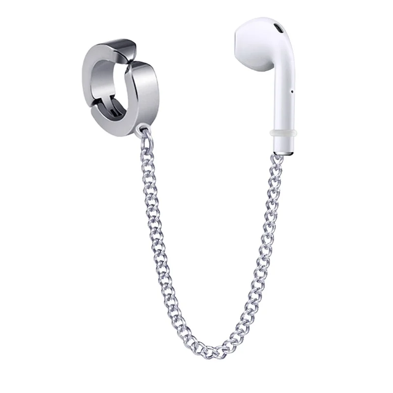 
Wireless Earphone No Ear Hole Ear Clip Titanium Steel Fadeless Anti Loss Earphone Chain 