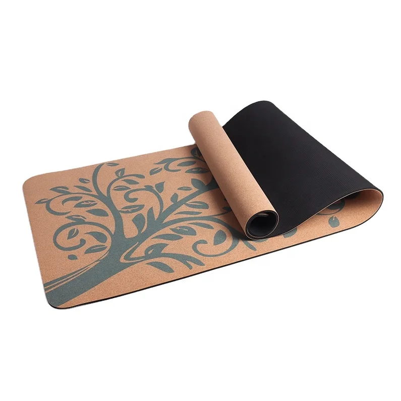 Eco Friendly Custom Logo Anti Slip Buy Natural Cork Rubber Design Yoga Mat