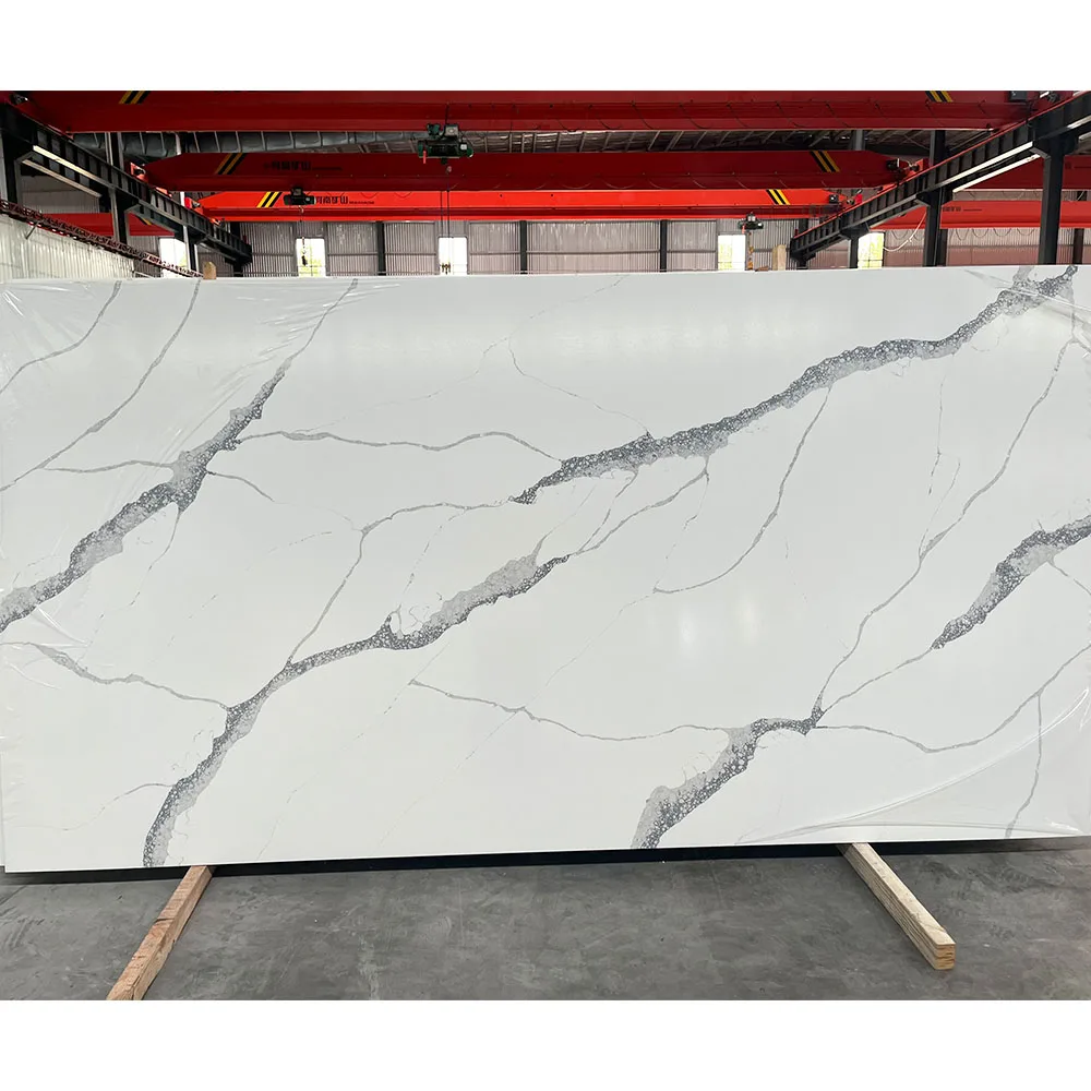 Brazilian Granite Artificial Matt Quartz Slabs Supply Calcatta Premium Quartz Stone Slabs for Countertops