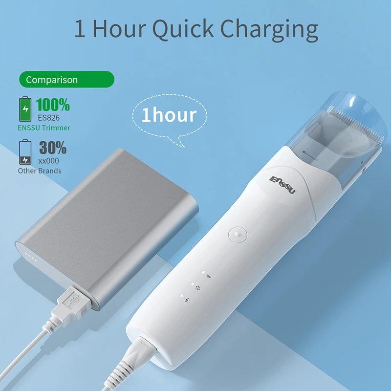 Quiet Cordless Mini Automatic Gather Hair Trimmer Rechargeable Electric Baby Hair Clippers With Vacuum