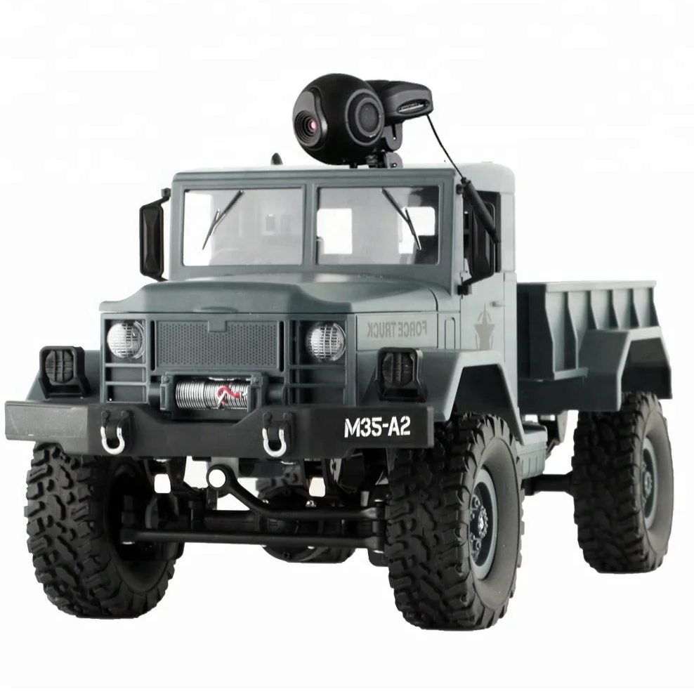 
Amazon WIFI FPV App Video 2.4Ghz 1/16 Remote Control Climbing Car 4x4 Off Road RC Military Truck Toys Rock Crawler RTR With Came 