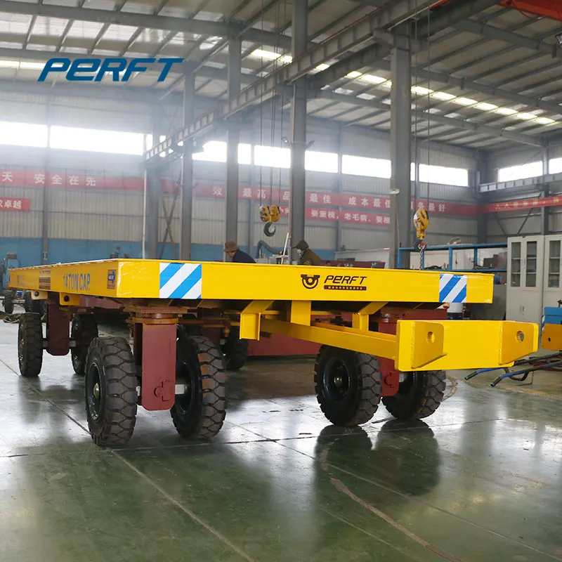 tractor towable wagon trackless motorized transfer trolley for foundry environment 50 ton