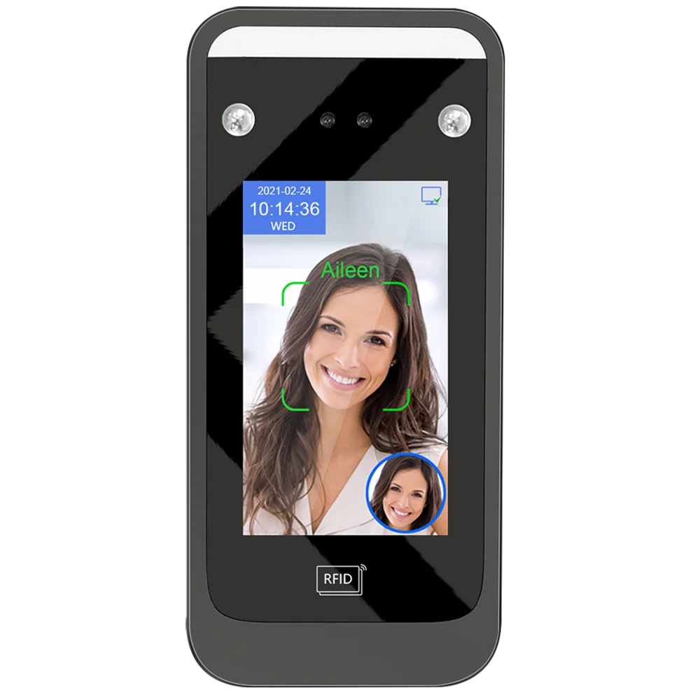 4.3 inch Dynamic Facial Detection Door Lock Access Control Time Attendance IR Face Recognition Terminal 125Khz RFID TCP/IP USB