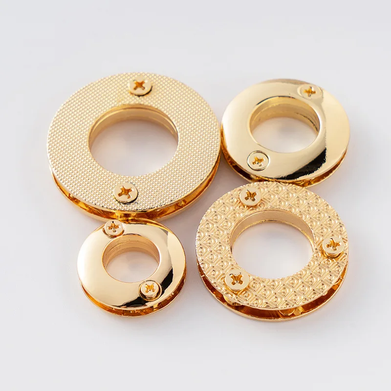 BC003 Fashion Hole Rings Grommet Quality Round Polished Purse Alloy Bags Screw Metal Eyelet For DIY Handbags