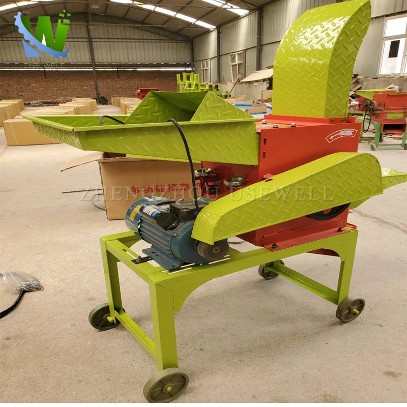 Agriculture Mini Small Manual Fodder Hay Grinder Roller Silage Grass Straw Chaff Cutters Machines With Diesel Engine For Sale