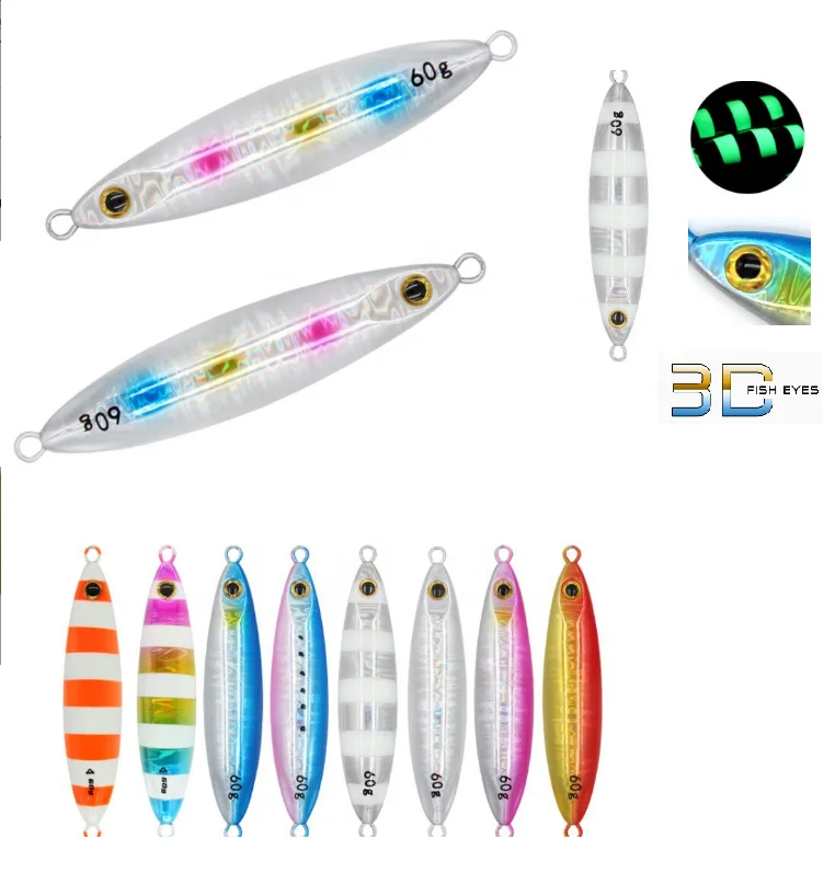 Freshwater 3D Eyes Tungsten  Fishing Lures Double Sided Glow Reflective Effect Fishing Spoons  Jigging Bait 30g