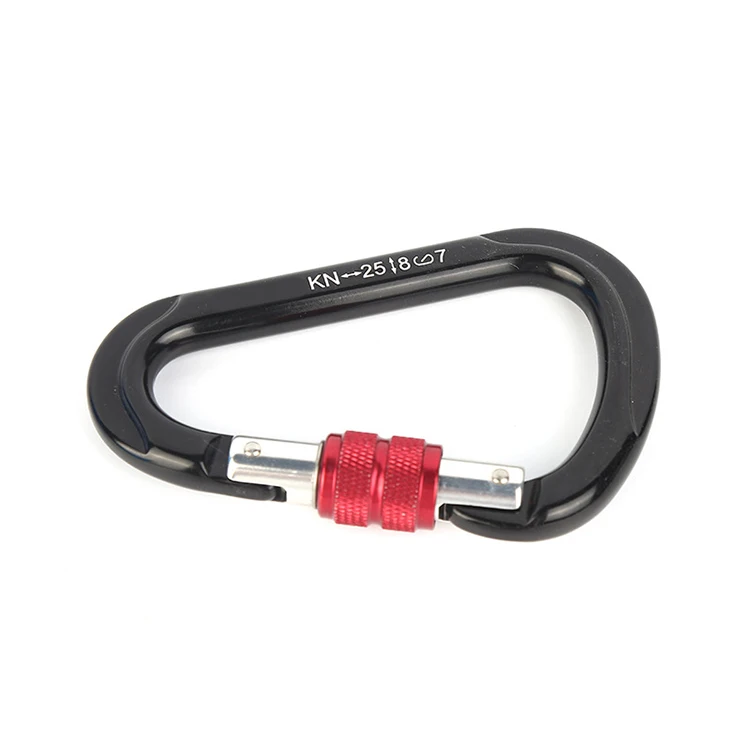 12KN Aluminium Carabiner Lightweight Heavy Duty Strong Durable D-Ring Hooks Spring Snap wire gate carabiner Clips for Hammock