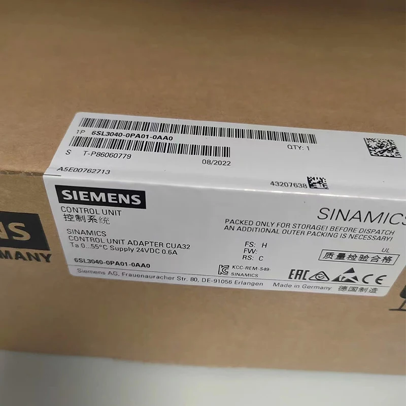 New Original Siemens SINAMICS S120 Control Unit 6SL3040-0PA01-0AA0 with good price