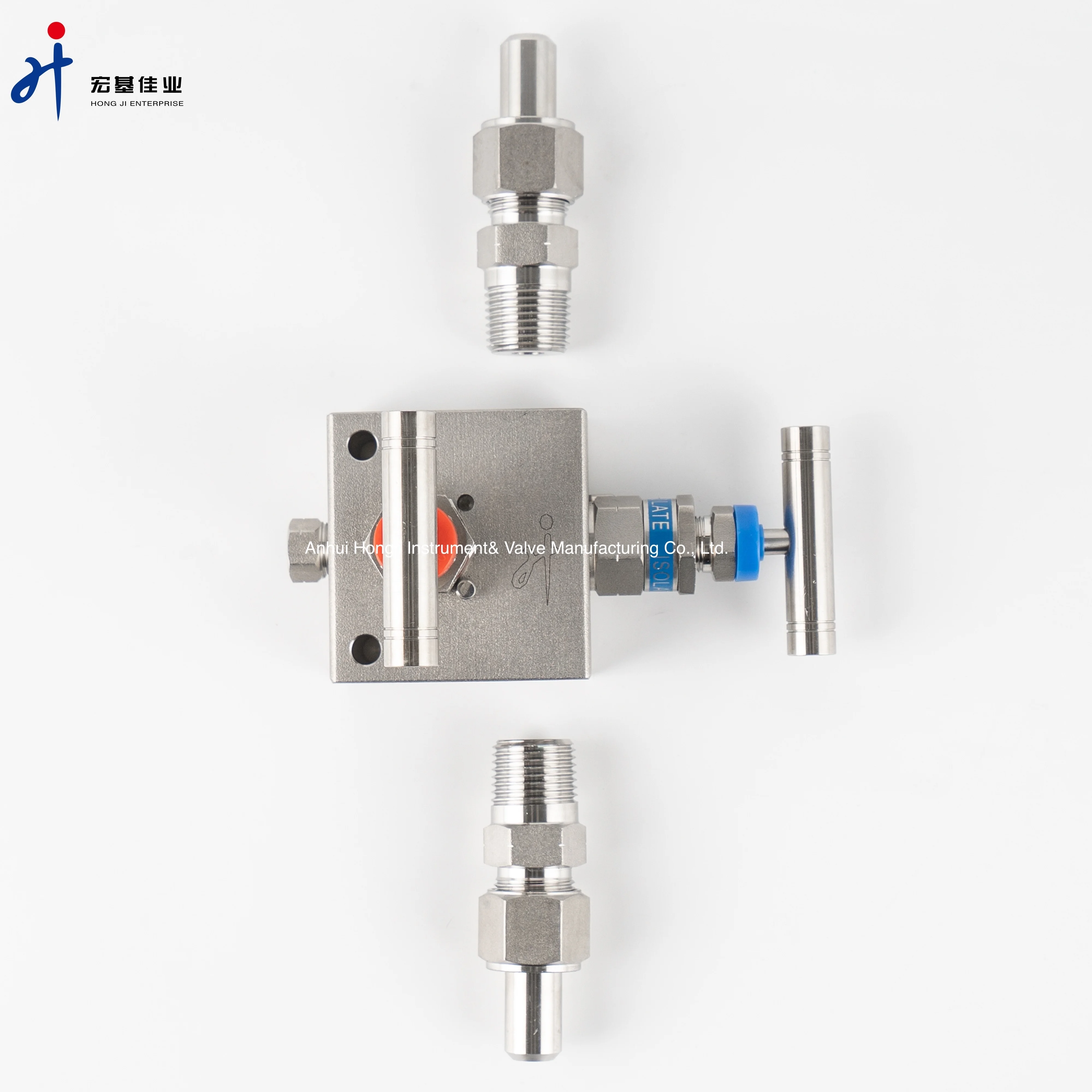316L Stainless Steel Elbow Type 2 Way Manifold Valve Configuration NPT Thread Gauge Manifold