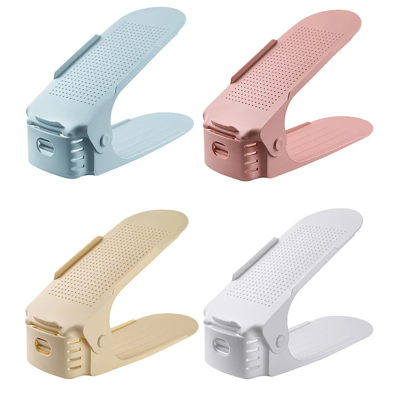 Shoe Slots Organizer Shoe Organizer for Closet Adjustable 4 Level Space Saver Double Deck Shoe Rack Holder for Closet