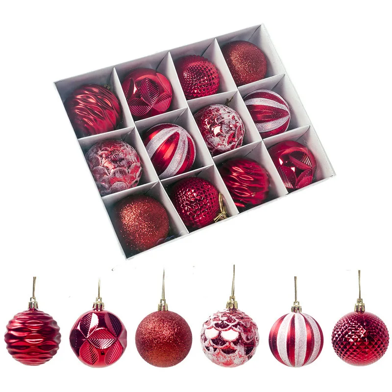 Hot Selling Christmas Tree Burst Pendant Christmas Gift Decoration Ball 12 Boxes Of PVC Christmas Display Ball