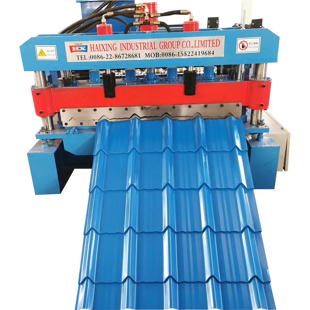 steel roof panel trapezoidal uganda glazed tile roll forming machine